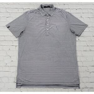 RLX Ralph Lauren White Purple 1911 Striped Polo Shirt Golf MENS SIZE LARGE